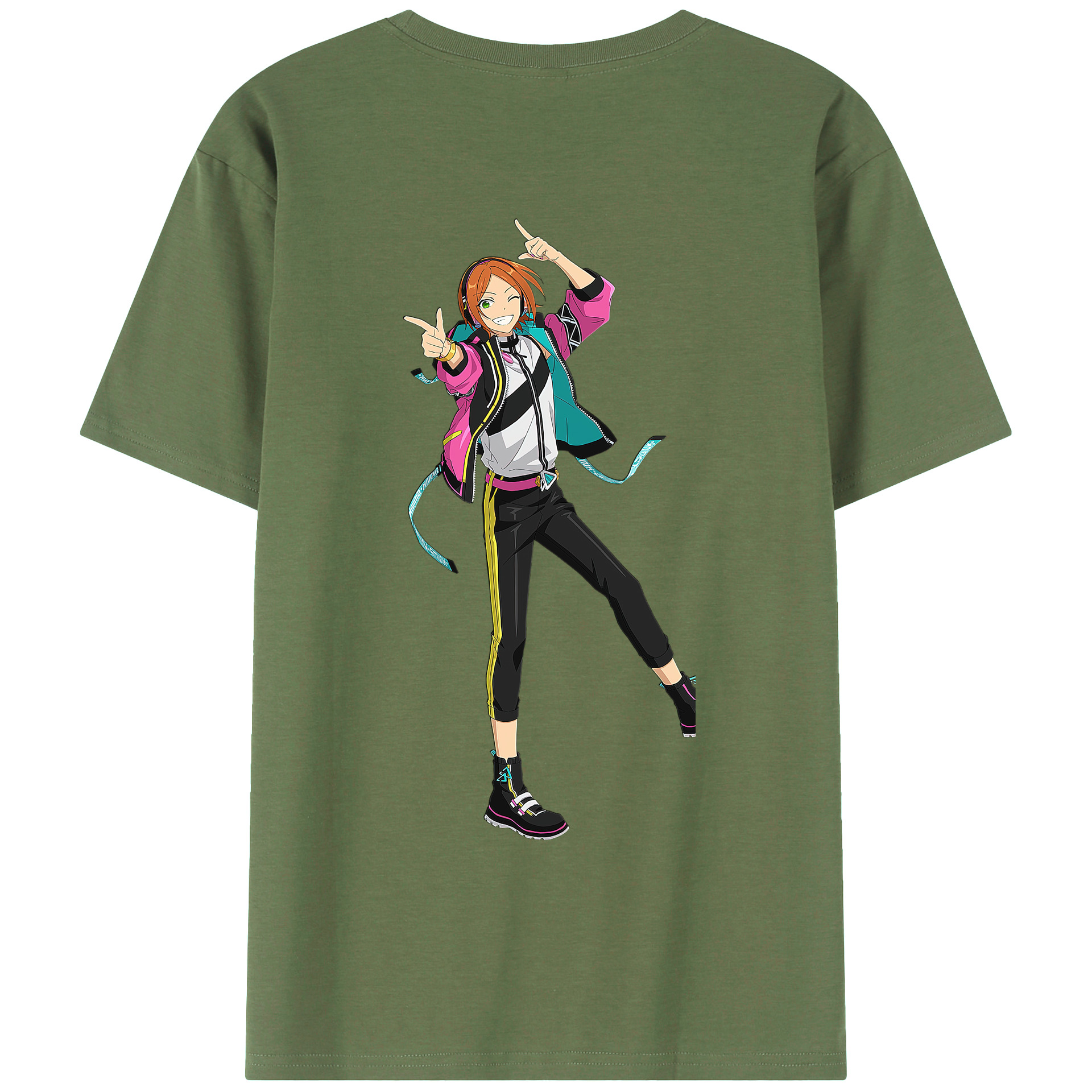 （画像用） あんさんぶるスターズ! Ensemble Stars 綿100％ メンズ半袖Tシャツ（バックプリント） 通気性